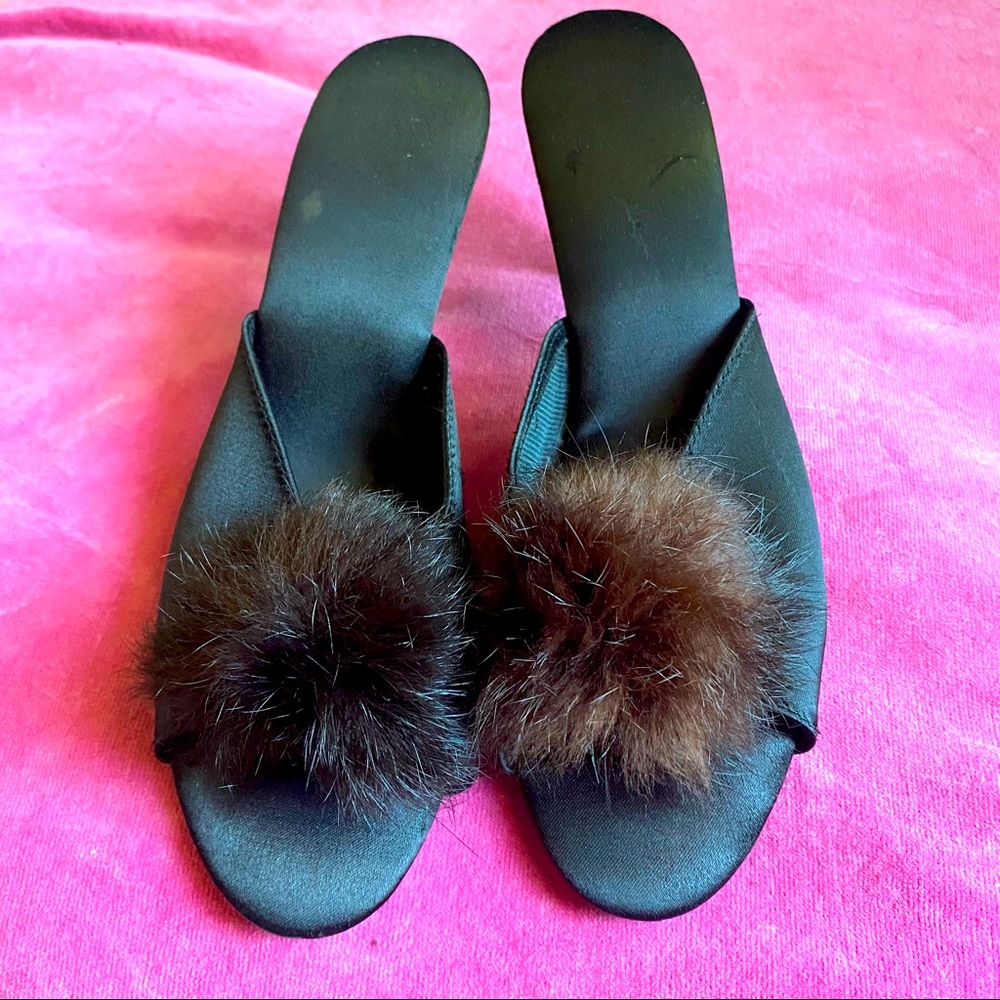VINTAGE 1950s mink bedroom slippers